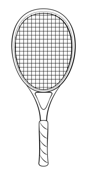 Tennis racket outline black and white clipart