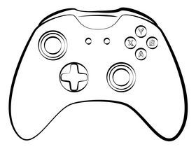 Game controller black and white clipart