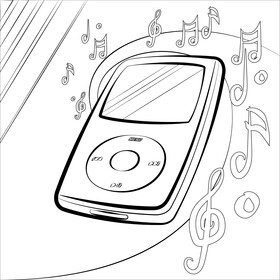 Ipod black and white vector