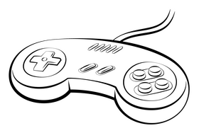 Game controller black and white clipart