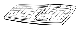 Keyboard black and white clipart