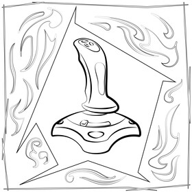 Joystick black and white vector
