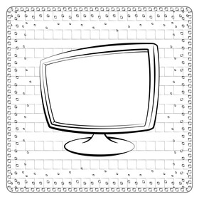 Led monitor black and white vector