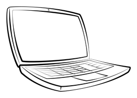 Laptop black and white clipart