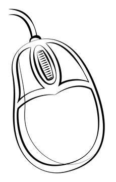 Mouse black and white clipart