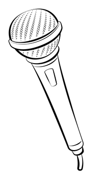 Microphone black and white clipart