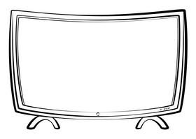 Led tv black and white clipart