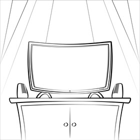 Led tv black and white vector