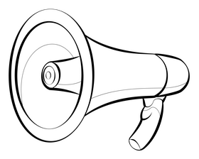 Loudspeaker black and white clipart