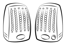 Speakers black and white clipart