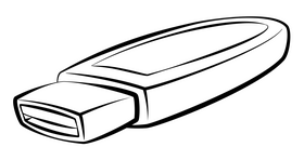 Pen drive black and white clipart