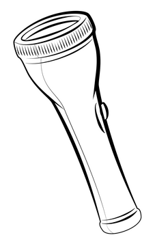 Torch black and white clipart