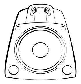 Subwoofer black and white clipart