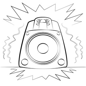 Subwoofer black and white vector