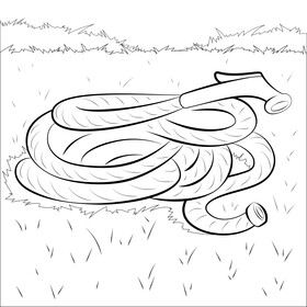 Garden hose black and white vector