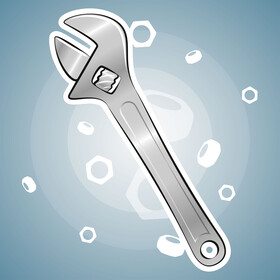 Monkey wrench vector