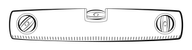 Spirit level drawing black and white clipart