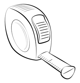 Tape measure drawing black and white clipart