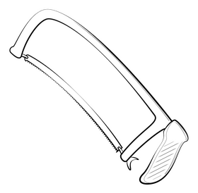 Hacksaw drawing black and white clipart