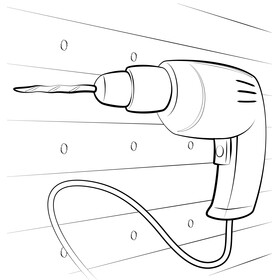 Drill black and white vector