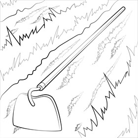 Hoe black and white vector