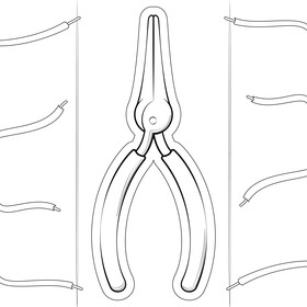 Needle nose pliers black and white vector