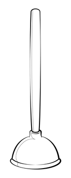 Plunger drawing black and white clipart