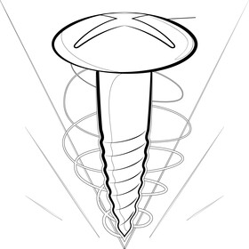 Screw black and white vector