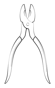 Pliers drawing black and white clipart