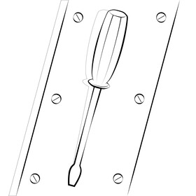Screwdriver black and white vector