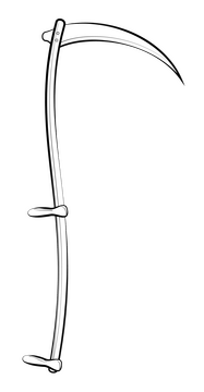 Scythe drawing black and white clipart