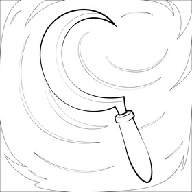 Sickle black and white vector