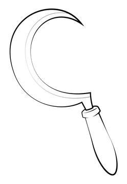 Sickle drawing black and white clipart