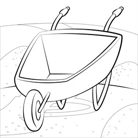 Wheelbarrow black and white vector