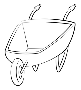 Wheelbarrow drawing black and white clipart