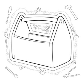 Toolbox black and white vector
