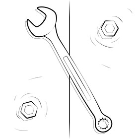 Wrench black and white vector