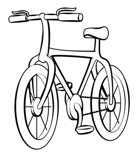 Bicycle outline black and white clipart