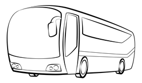 Bus outline black and white clipart
