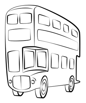 Box truck outline black and white clipart