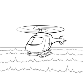 Helicopter drawing black and white vector