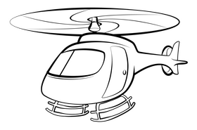 Helicopter outline black and white clipart