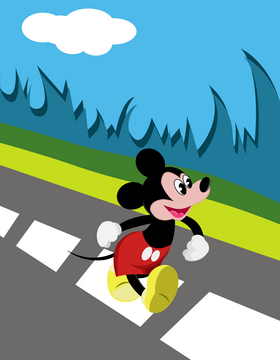 Running mickey mouse vector