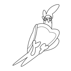 Cartoon cockatoo black and white clipart