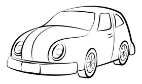 Car outline black and white clipart