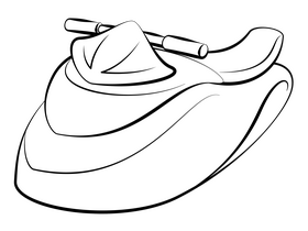Jet ski outline black and white clipart