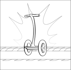 Segway drawing black and white vector