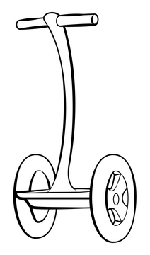 Segway outline black and white clipart