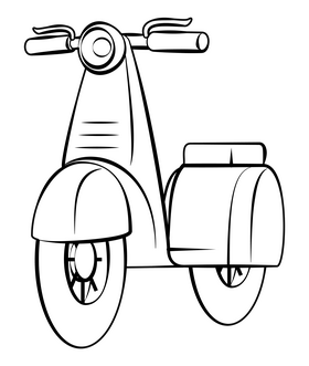 Scooter outline black and white clipart