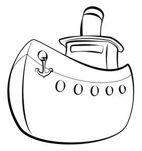 Ship outline black and white clipart